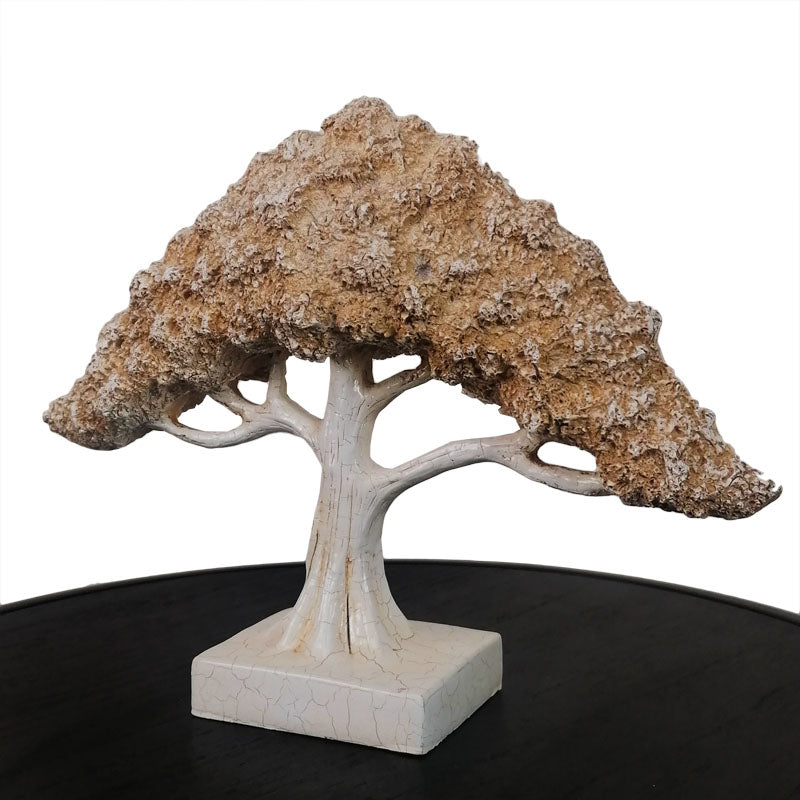Golden Bonsai Tree Sculpture – Stylized Zen-Inspired Table Decor