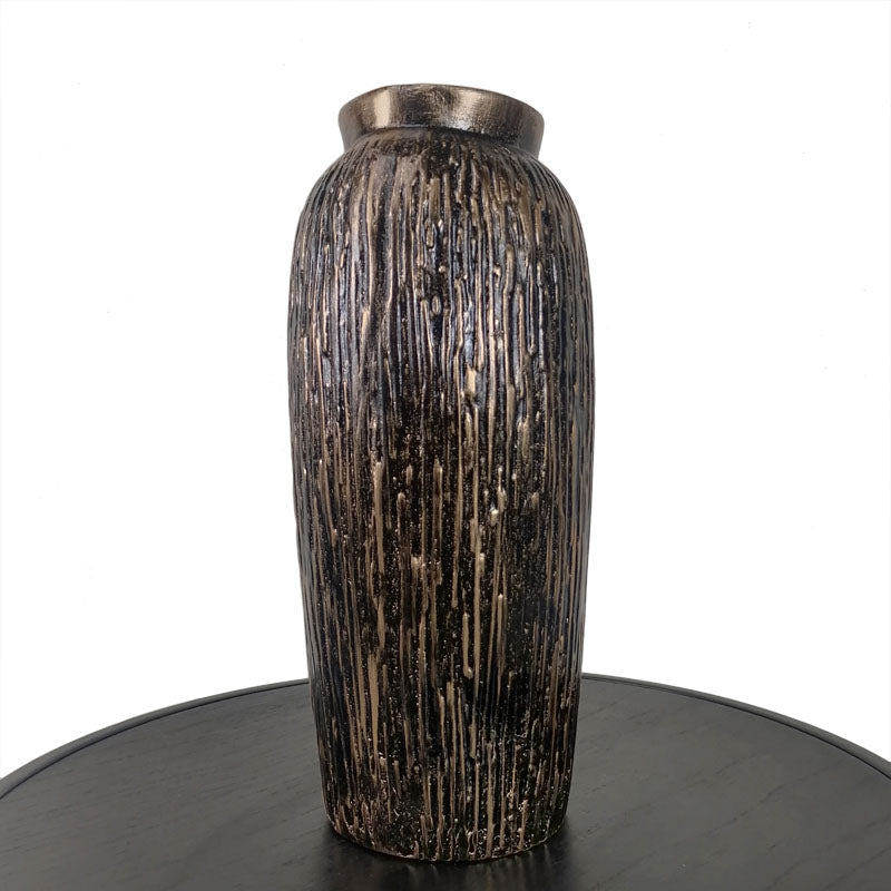 Antique Gold Textured Tall Vase – Industrial Vintage-Style Decor