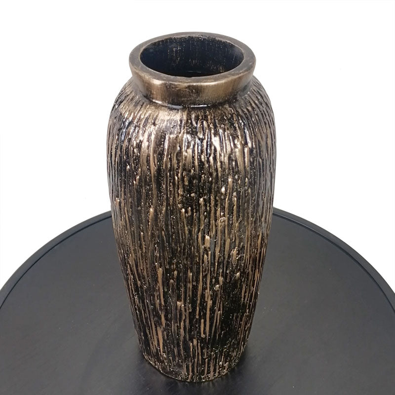 Antique Gold Textured Tall Vase – Industrial Vintage-Style Decor