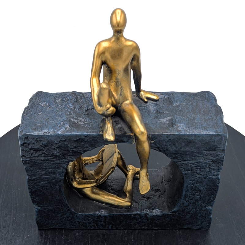 Modern Abstract Sculpture with Hanging Legs Contemporary Sculpture