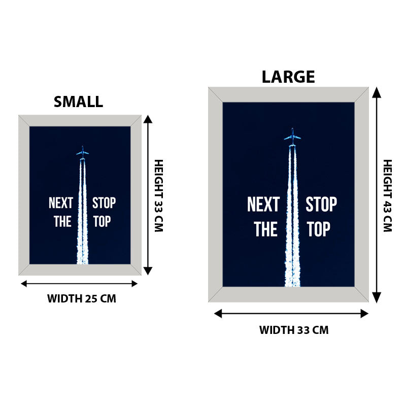 "Next Stop: The Top" Quote Frame – Motivational Tower Poster