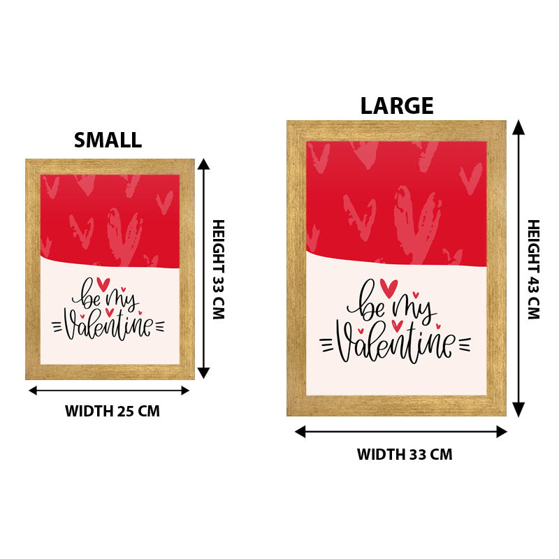 "Be My Valentine" Love Quote Frame – Red & White Romantic Decor