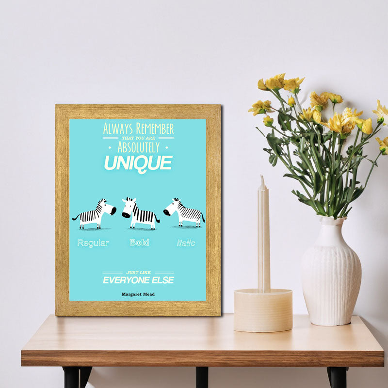 "Absolutely Unique" Self-Esteem Motivational Frame – Unique Personality Quote