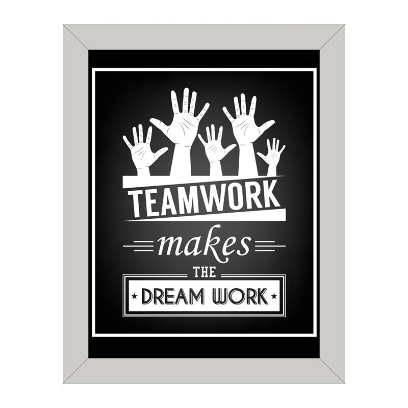 "Teamwork Makes the Dream Work" Bold Collaboration Quote Wall Frame