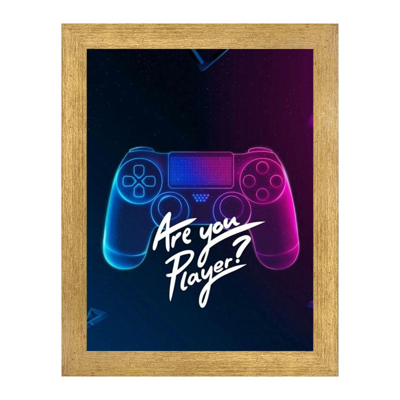 “Are You Player?” Blue Controller Gamer Frame