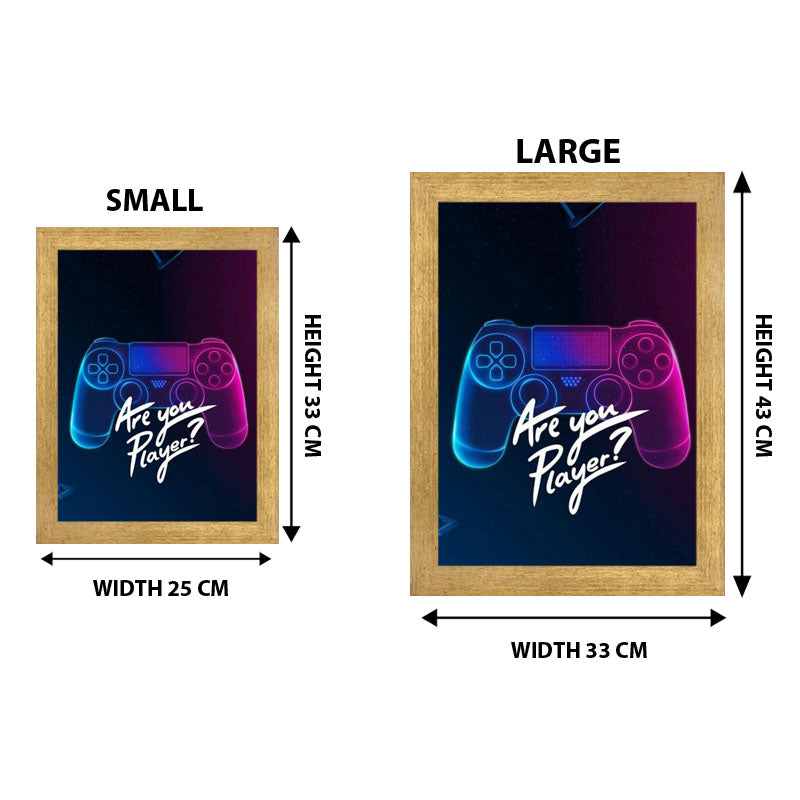 “Are You Player?” Blue Controller Gamer Frame