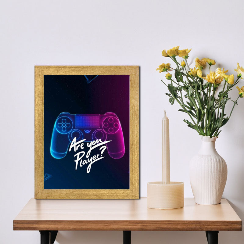 “Are You Player?” Blue Controller Gamer Frame