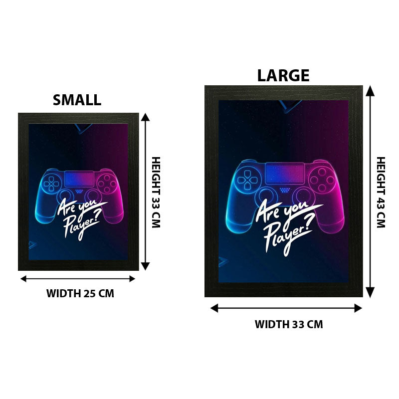 “Are You Player?” Blue Controller Gamer Frame