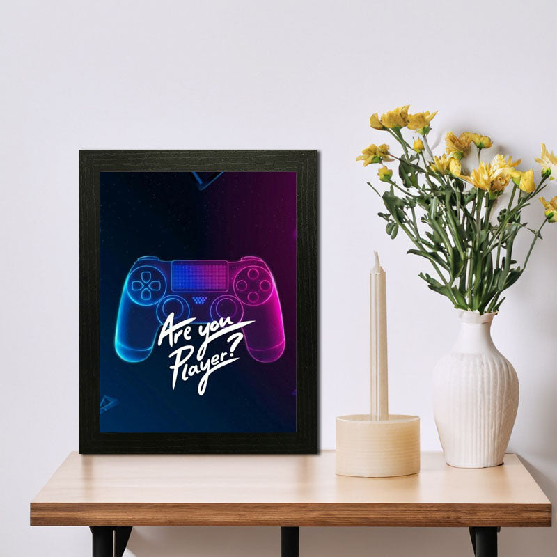 “Are You Player?” Blue Controller Gamer Frame