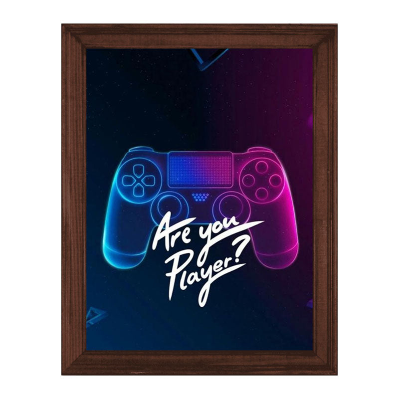 “Are You Player?” Blue Controller Gamer Frame