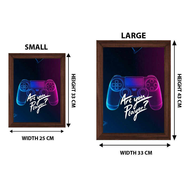 “Are You Player?” Blue Controller Gamer Frame