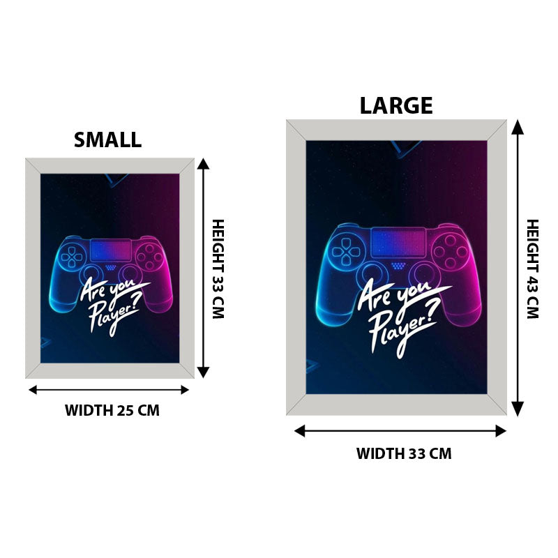 “Are You Player?” Blue Controller Gamer Frame