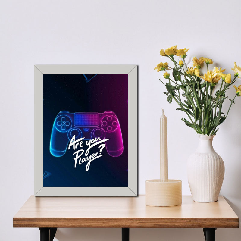 “Are You Player?” Blue Controller Gamer Frame