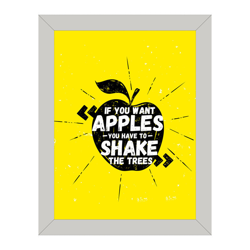 “Shake the Tree, Get the Apples” Yellow Motivational Quote Frame