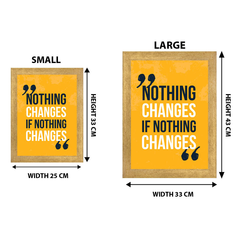 “Nothing Changes if Nothing Changes” Bold Yellow Quote Frame