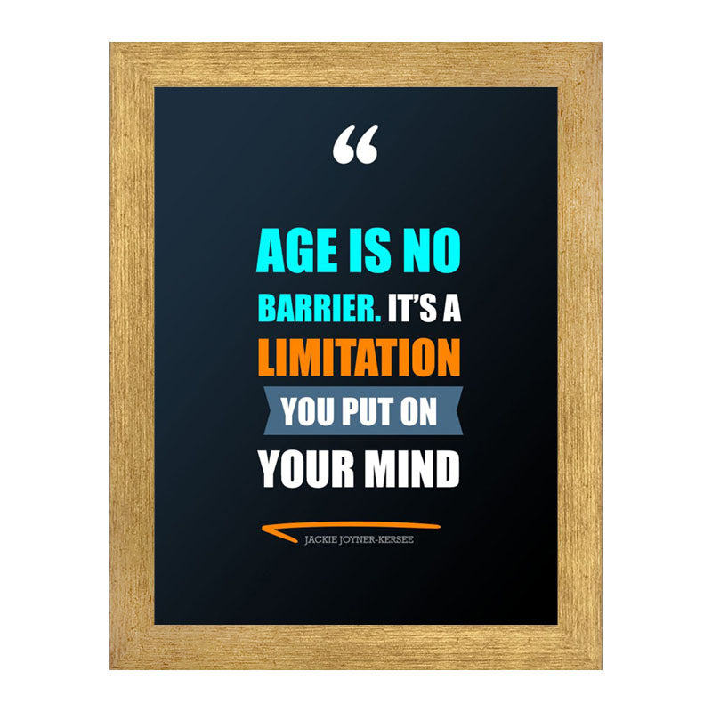 “Age Is No Barrier Mindset Quote Frame