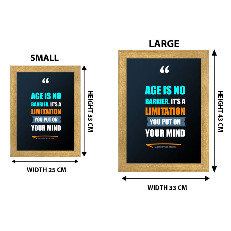 “Age Is No Barrier Mindset Quote Frame