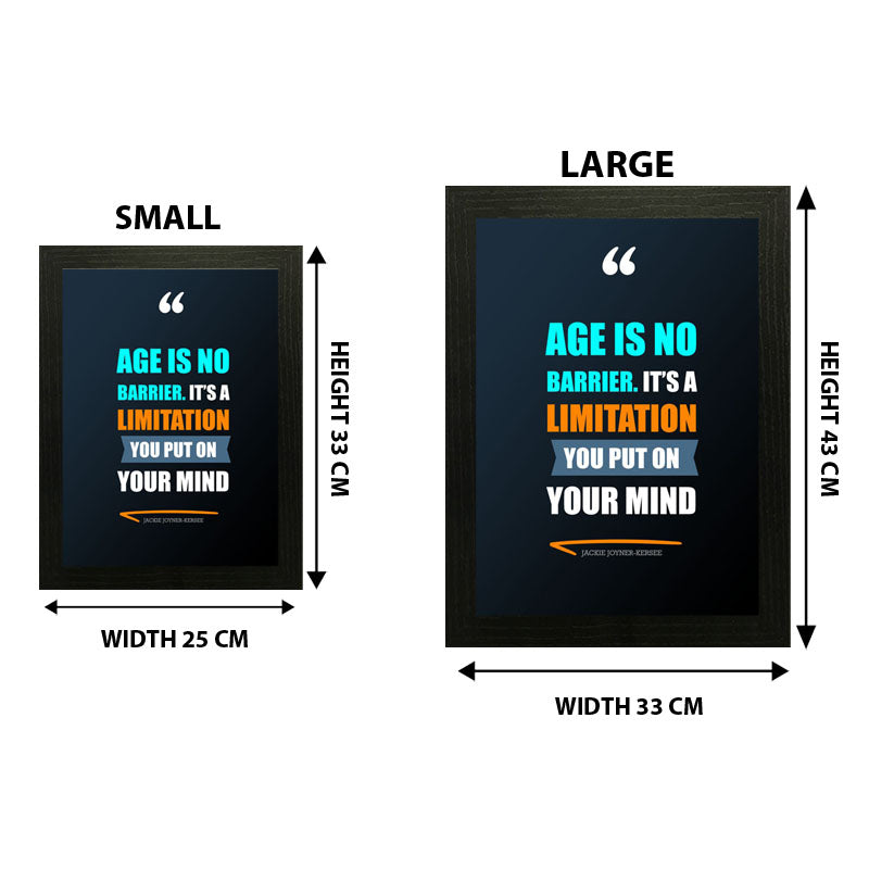 “Age Is No Barrier Mindset Quote Frame