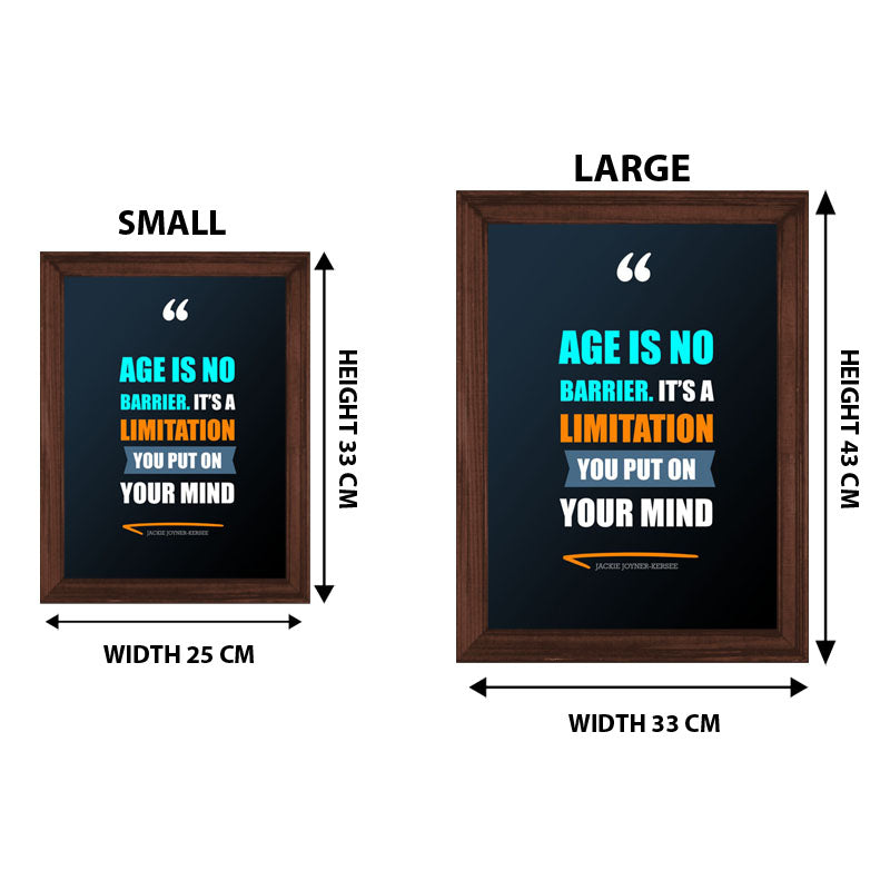 “Age Is No Barrier Mindset Quote Frame