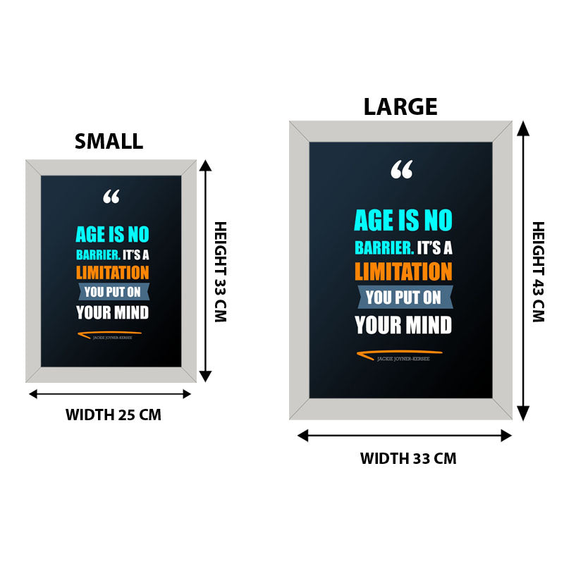 “Age Is No Barrier Mindset Quote Frame