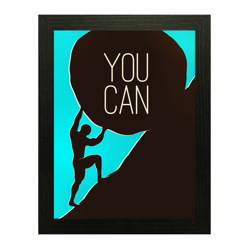 "You Can" Minimal Motivational Wall Frame – Dual Color Abstract