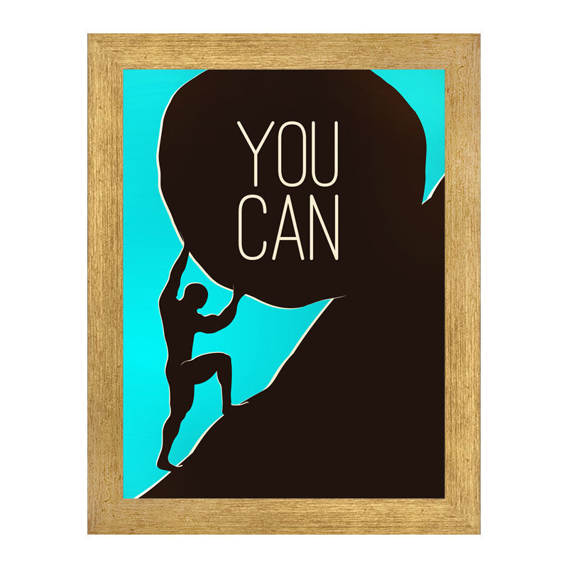 "You Can" Minimal Motivational Wall Frame – Dual Color Abstract