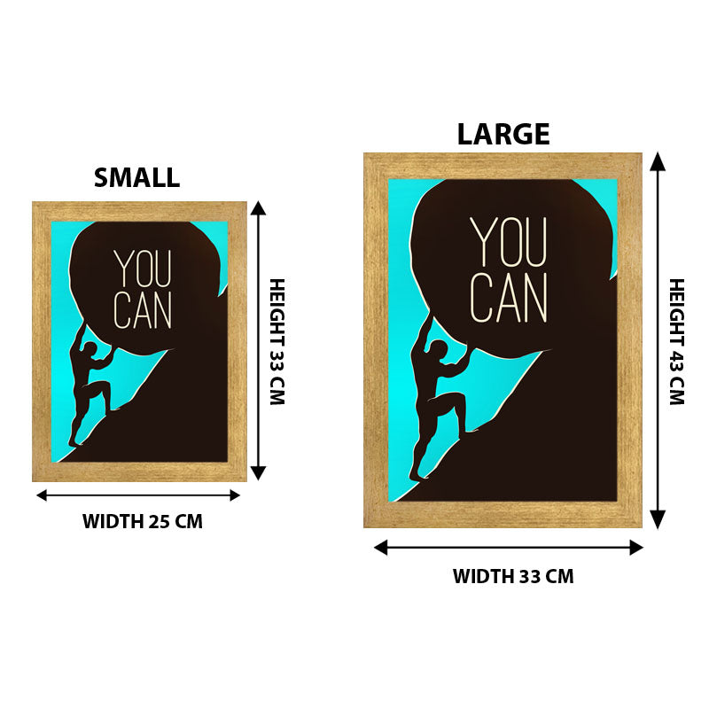 "You Can" Minimal Motivational Wall Frame – Dual Color Abstract
