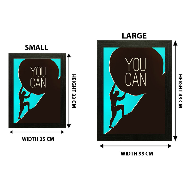 "You Can" Minimal Motivational Wall Frame – Dual Color Abstract