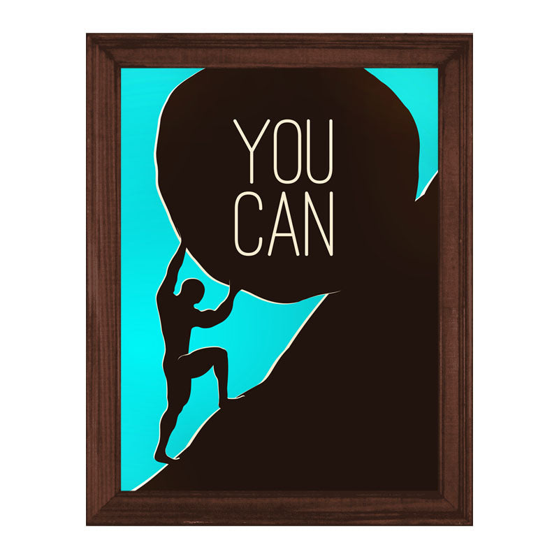 "You Can" Minimal Motivational Wall Frame – Dual Color Abstract