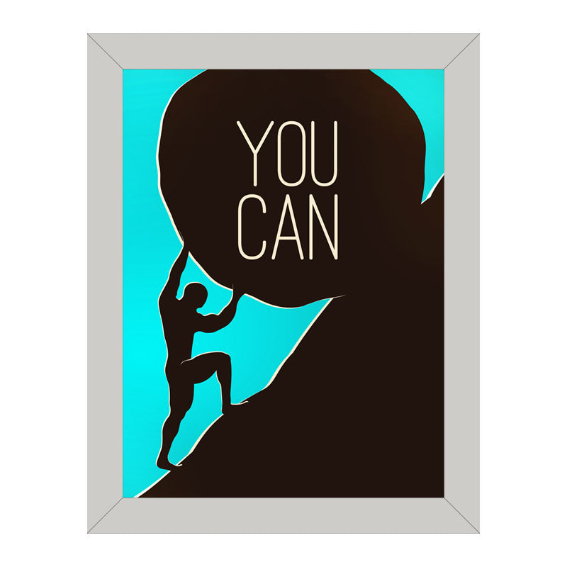 "You Can" Minimal Motivational Wall Frame – Dual Color Abstract