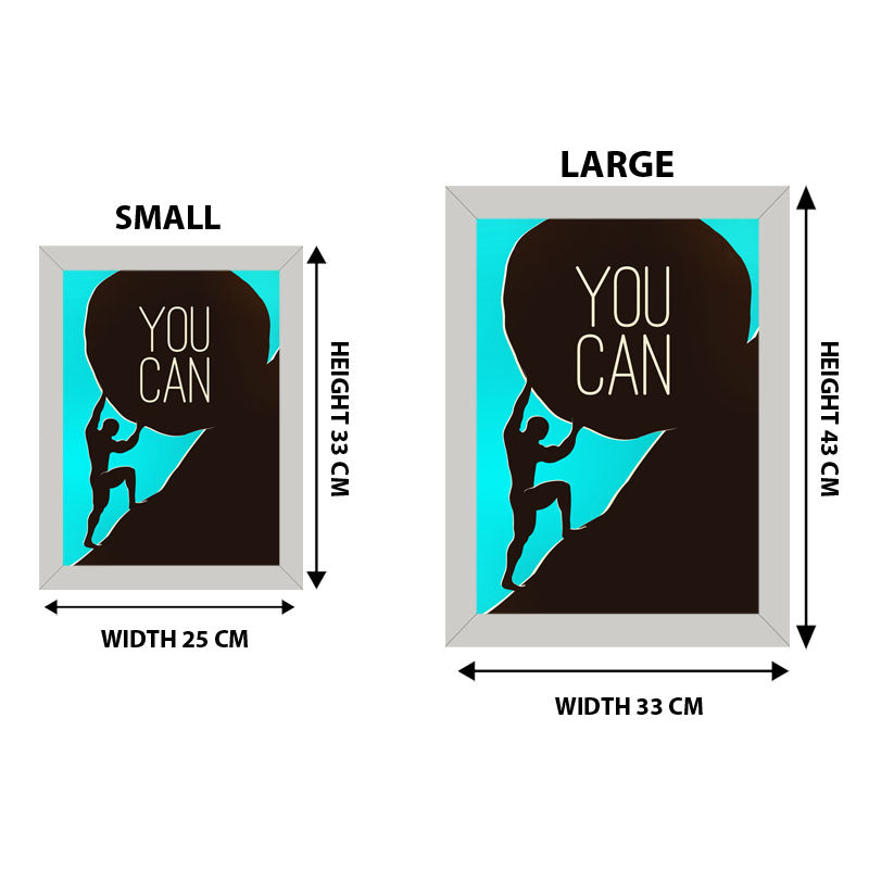 "You Can" Minimal Motivational Wall Frame – Dual Color Abstract
