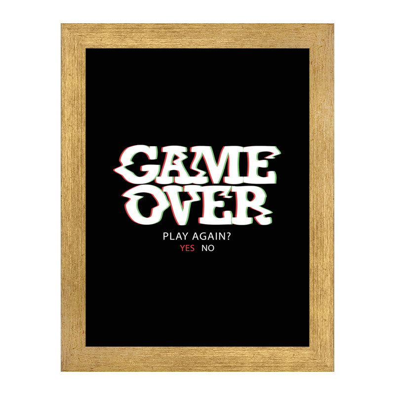 "Game Over" Bold Typography Frame – Gamer's Themed Wall Art