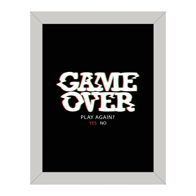 "Game Over" Bold Typography Frame – Gamer's Themed Wall Art