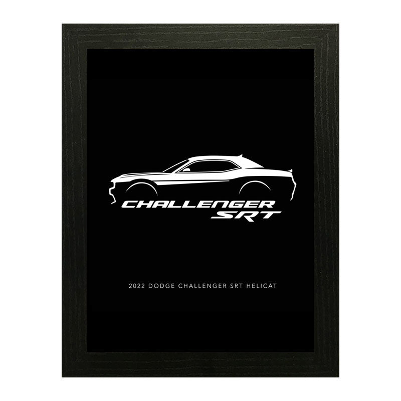 "Challenger SRT" Wall Art – Sleek Monochrome Vehicle Frame