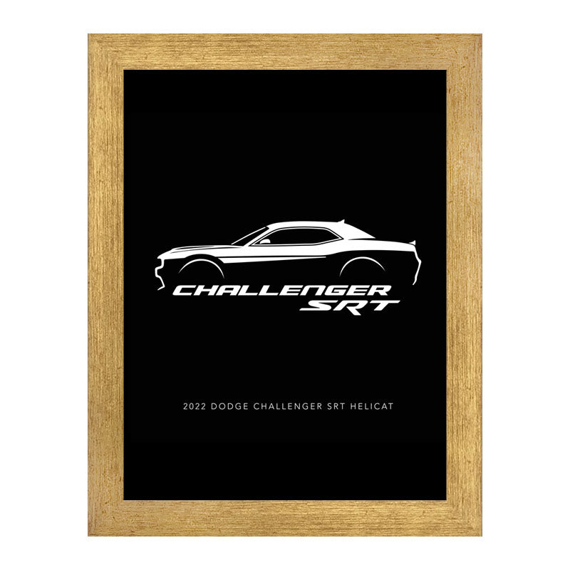 "Challenger SRT" Wall Art – Sleek Monochrome Vehicle Frame