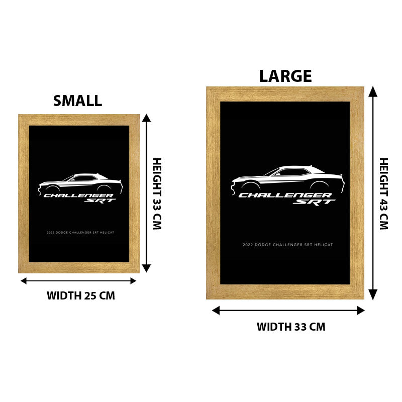 "Challenger SRT" Wall Art – Sleek Monochrome Vehicle Frame