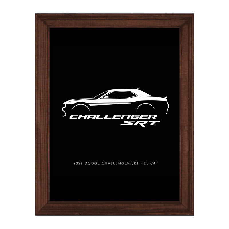 "Challenger SRT" Wall Art – Sleek Monochrome Vehicle Frame