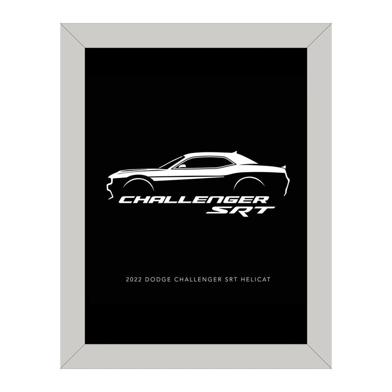 "Challenger SRT" Wall Art – Sleek Monochrome Vehicle Frame