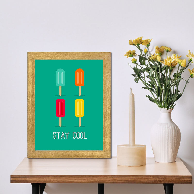 "Stay Cool" Popsicle Quote Art – Fun Summer-Inspired Wall Frame