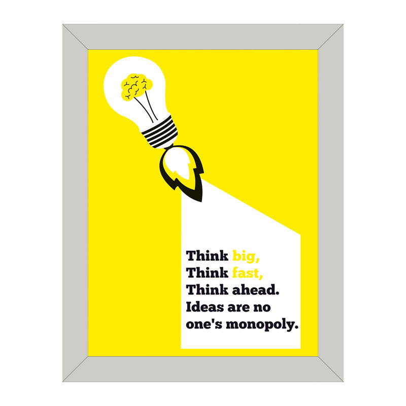 "Think Big" Yellow Quote Frame – Visionary Minimalist Art