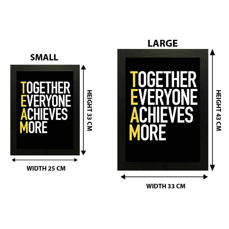 "Together Everyone Achieves More" Teamwork Quote Wall Art