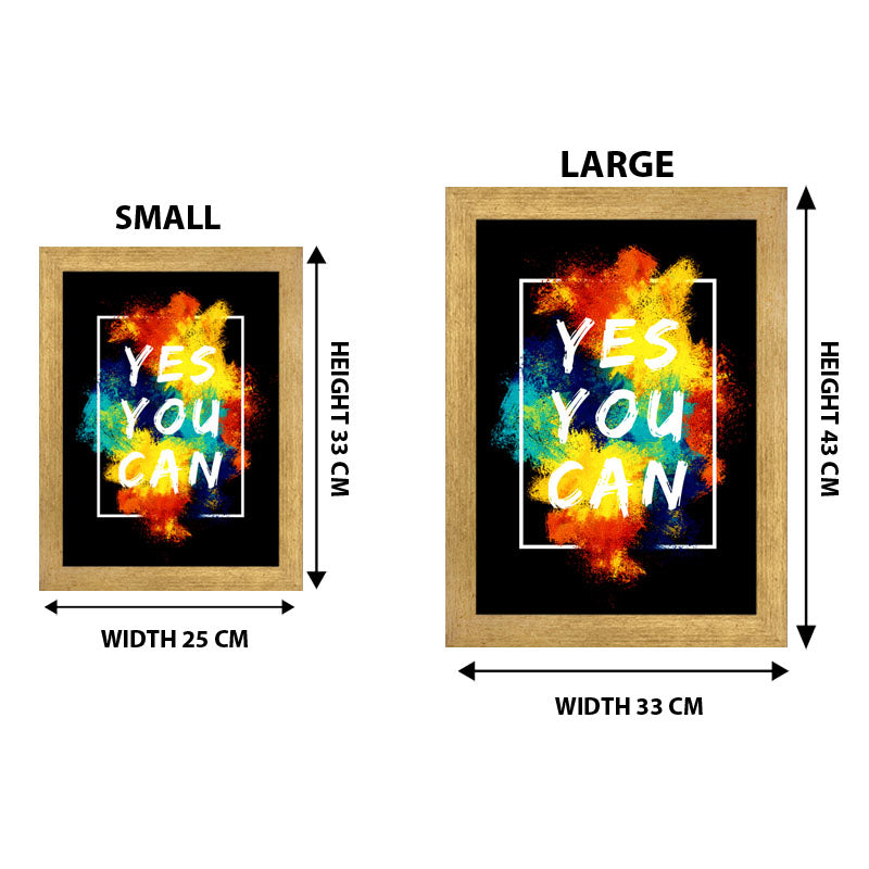 "Yes You Can" Galaxy Inspired Motivational Quote Frame