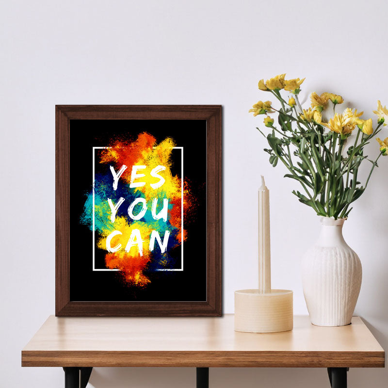 "Yes You Can" Galaxy Inspired Motivational Quote Frame