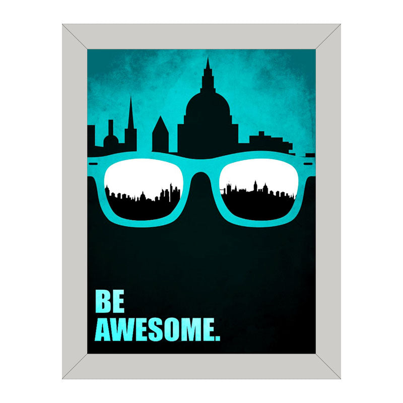 "Be Awesome" Silhouette Wall Frame – Motivational Urban Quote
