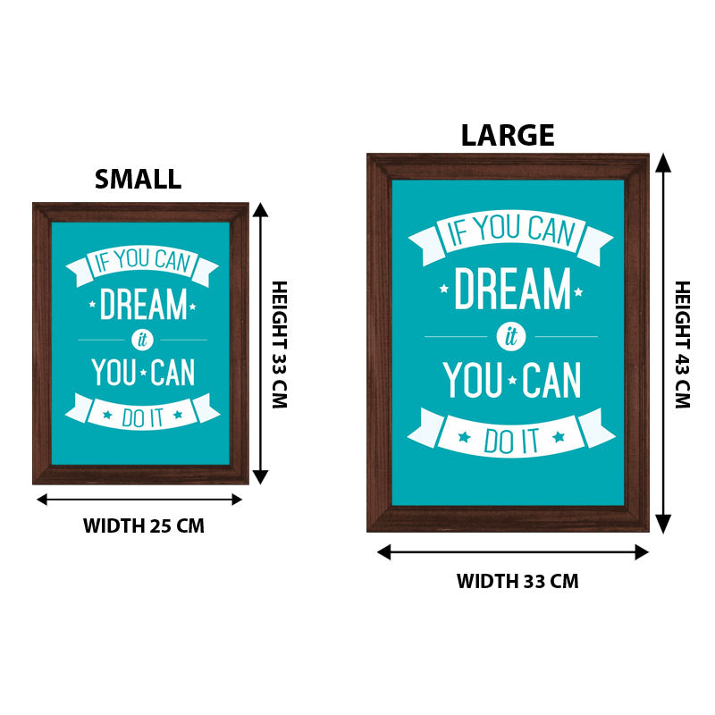 "If You Can Dream It, You Can Do It" Quote Frame – Sky Blue Motivational Art