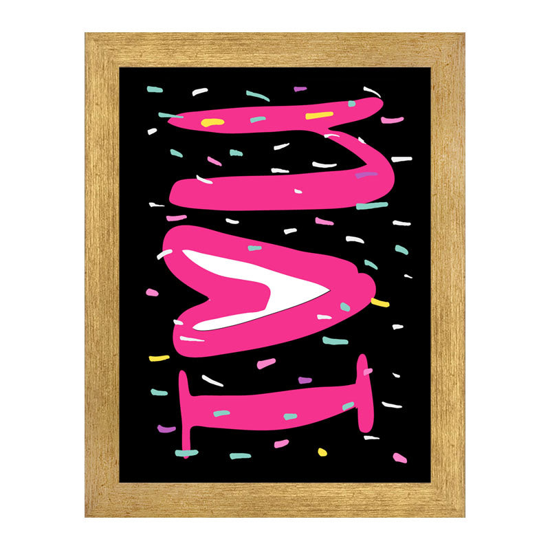 "LOVE" Bold Pink and Black Wall Art – Minimal Valentine Typography Poster