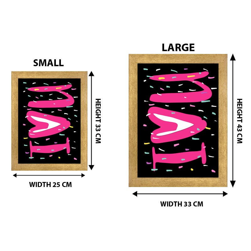 "LOVE" Bold Pink and Black Wall Art – Minimal Valentine Typography Poster