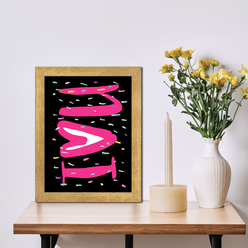 "LOVE" Bold Pink and Black Wall Art – Minimal Valentine Typography Poster