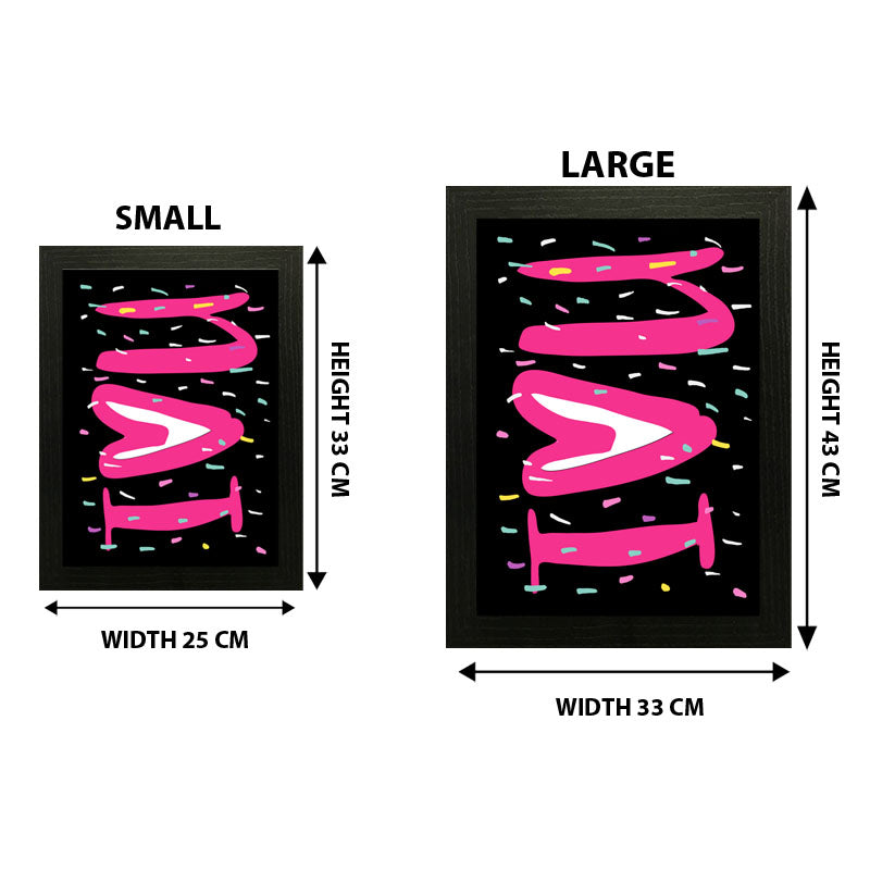 "LOVE" Bold Pink and Black Wall Art – Minimal Valentine Typography Poster