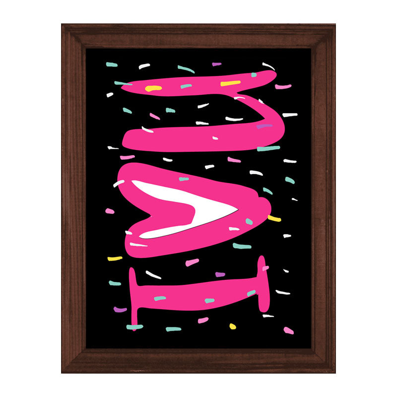 "LOVE" Bold Pink and Black Wall Art – Minimal Valentine Typography Poster
